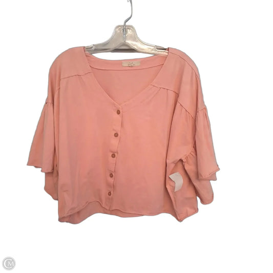 Top Short Sleeve By Chelsea And Violet In Peach, Size: L