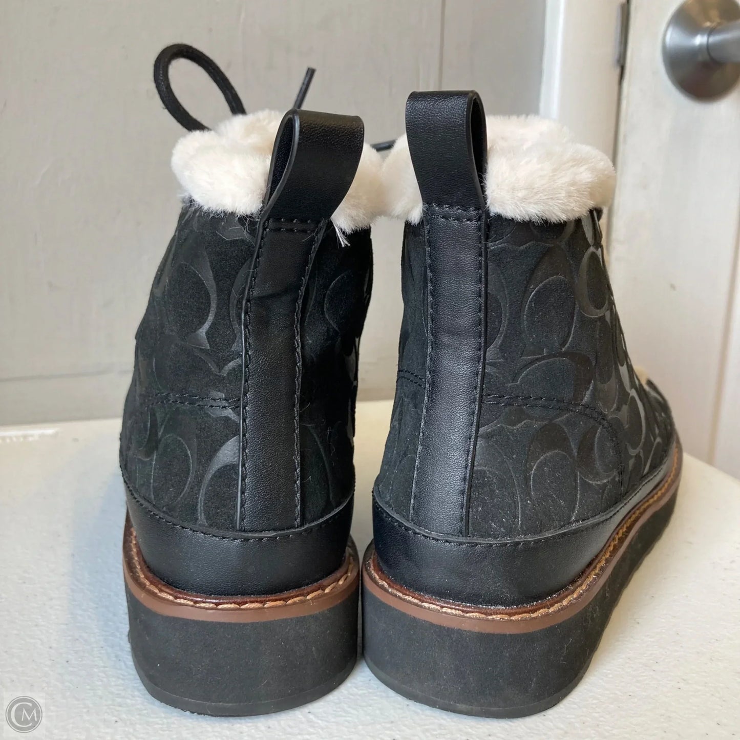 Boots Designer By Coach In Black, Size: 7.5