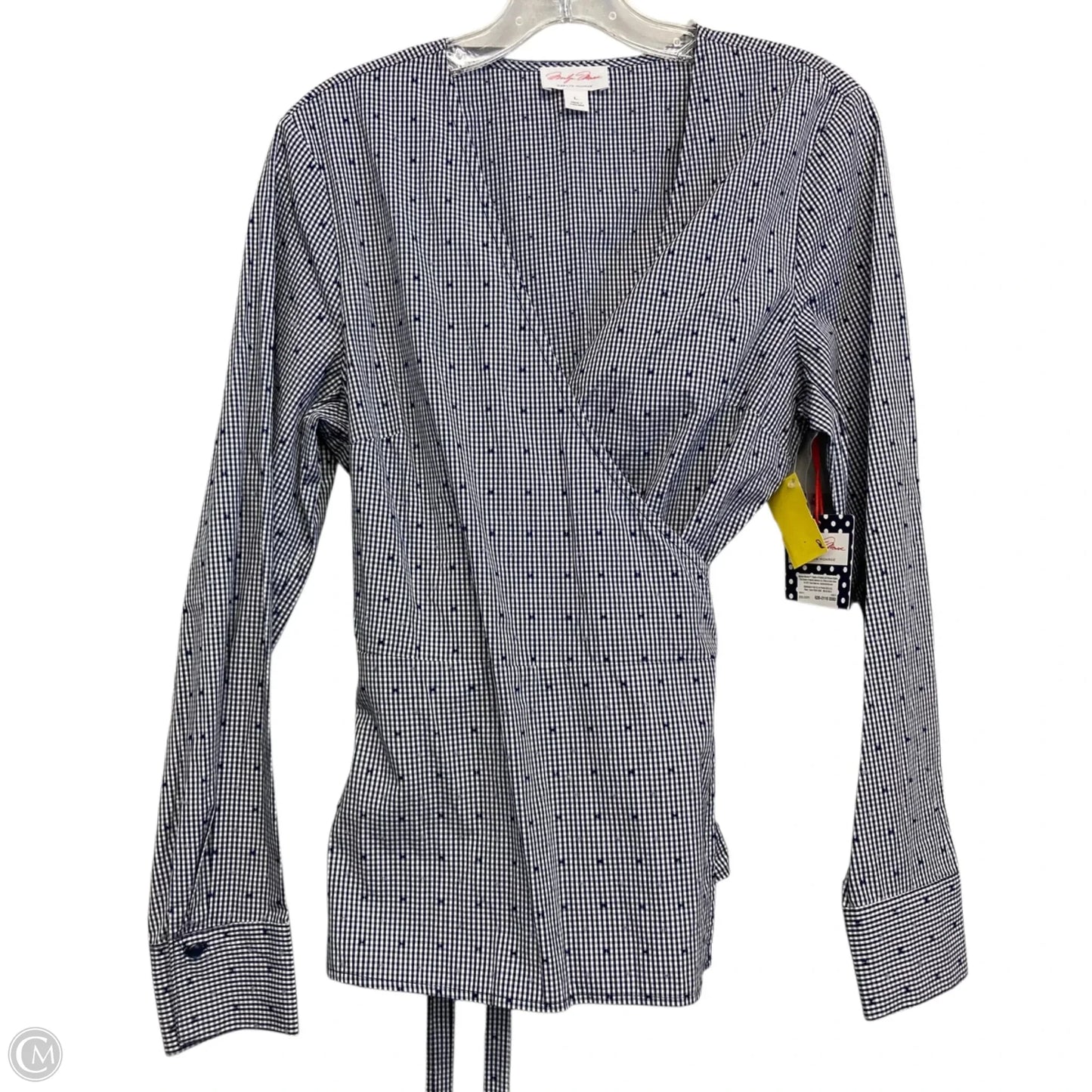 Top Long Sleeve By Marilyn Monroe In Checkered Pattern, Size: L