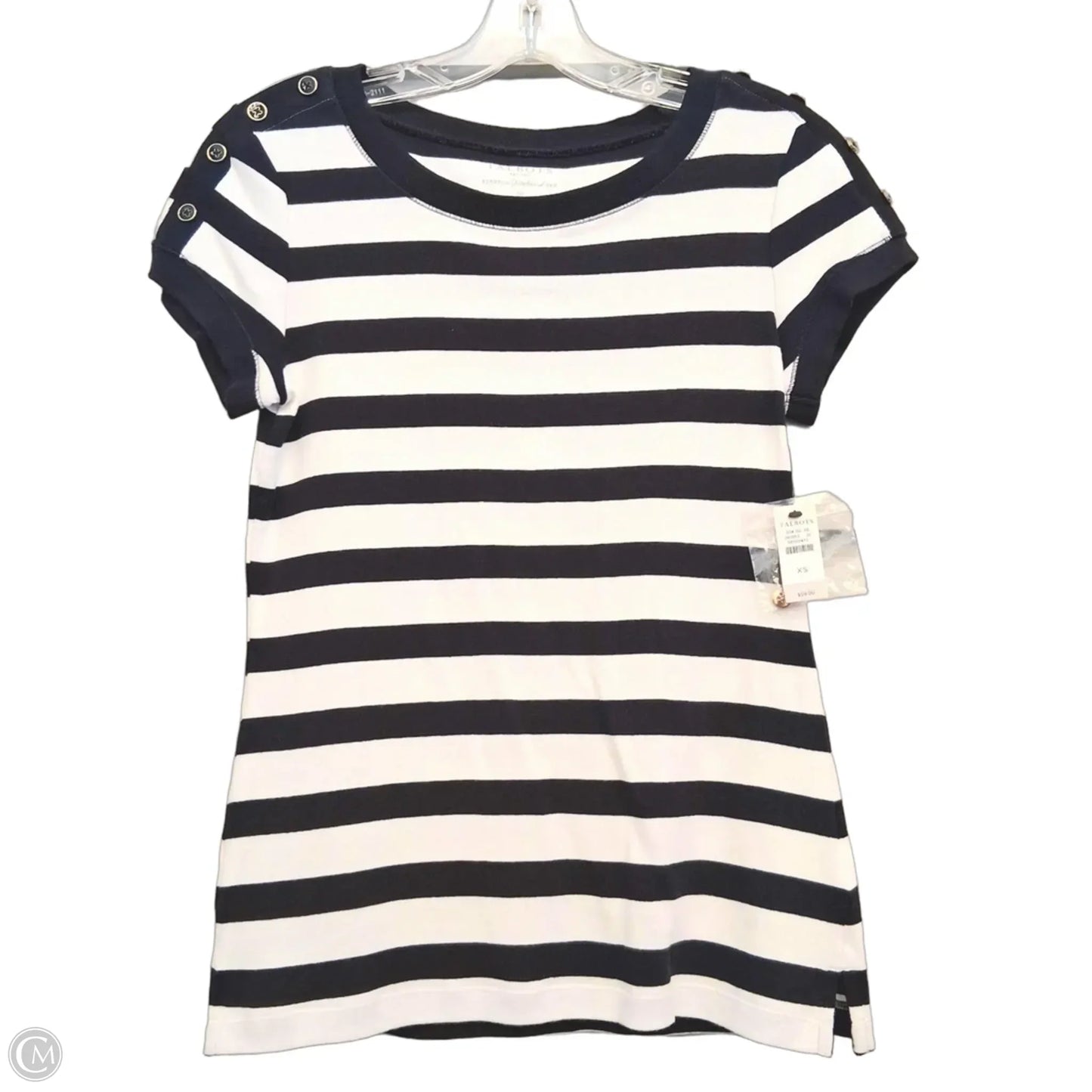 Top Short Sleeve Basic By Talbots In Striped Pattern, Size: S