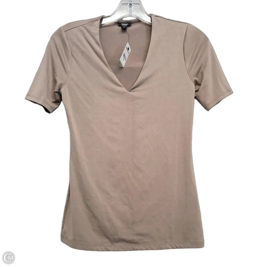 Athletic Top Short Sleeve By Express In Tan, Size: Xs