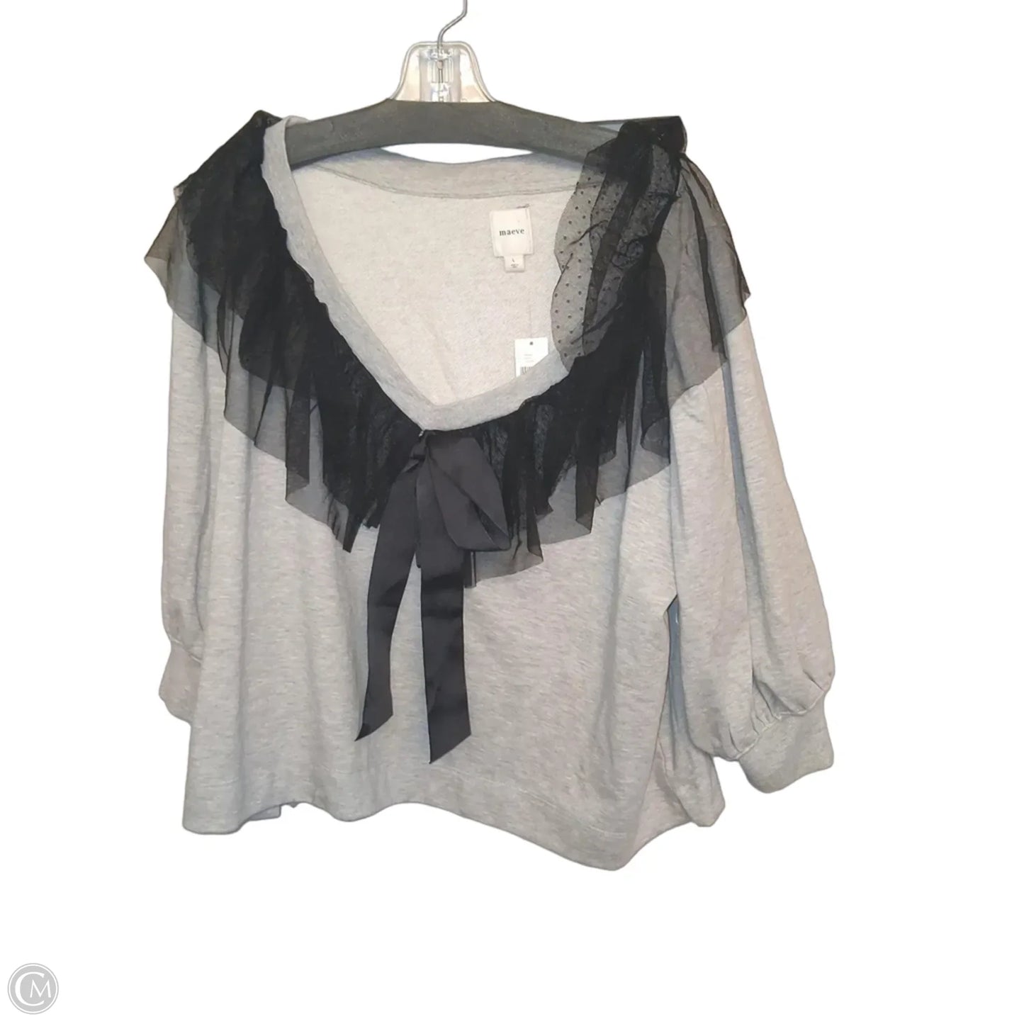 Top Long Sleeve By Maeve In Grey, Size: L