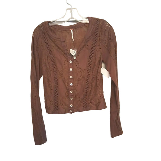 Top Long Sleeve By Free People In Brown, Size: S