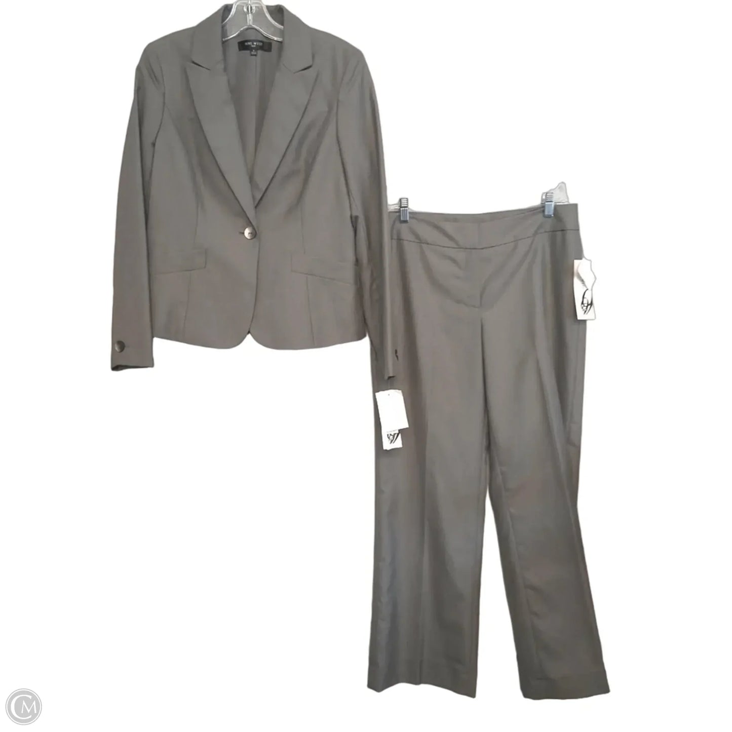 Pants Suit 2pc By Nine West In Grey, Size: 6