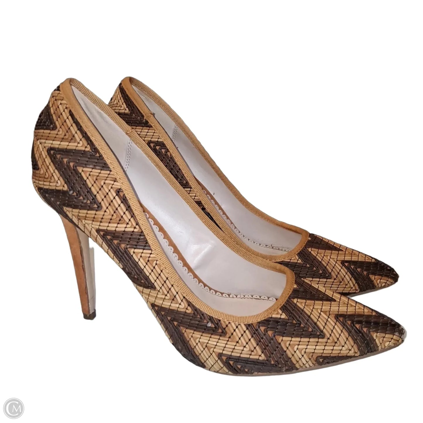 Shoes Heels Stiletto By Shoedazzle In Tan & Black, Size: 10