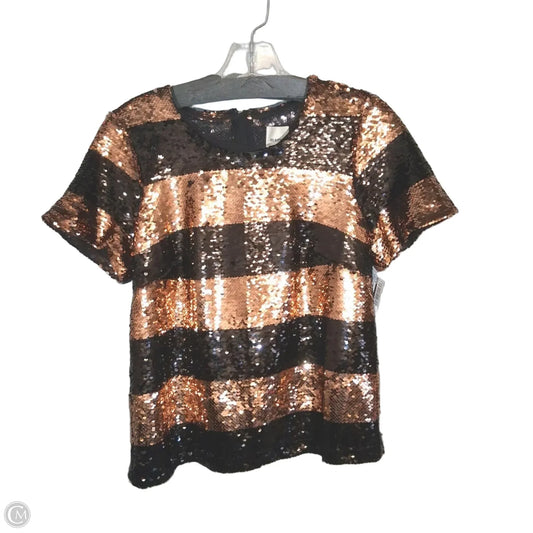 Top Short Sleeve By Maeve In Black & Gold, Size: Xs