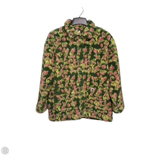 Coat Faux Fur & Sherpa By Cmb In Green, Size: M