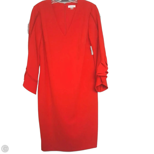 Dress Party Midi By Calvin Klein In Red, Size: L