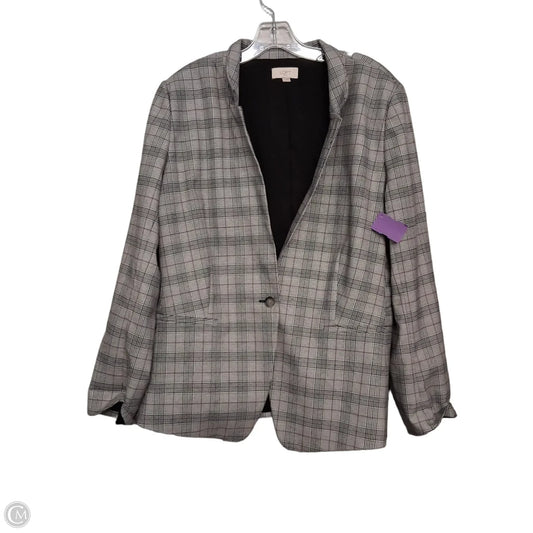 Blazer By Loft In Plaid Pattern, Size: Xl