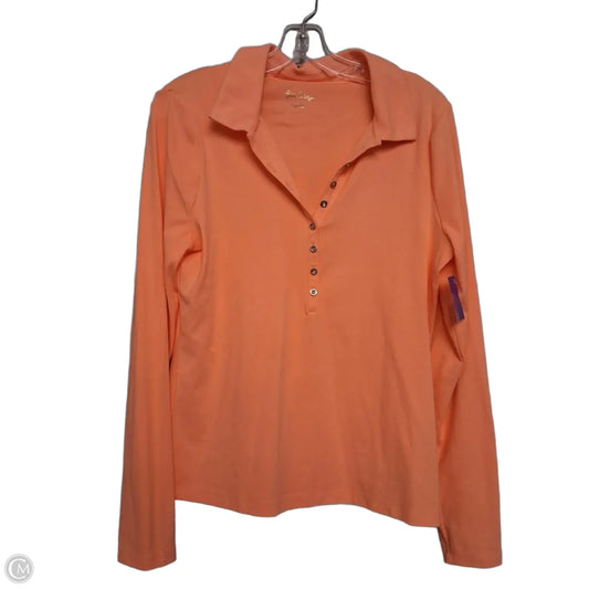 Top Long Sleeve Designer By Lilly Pulitzer In Orange, Size: L