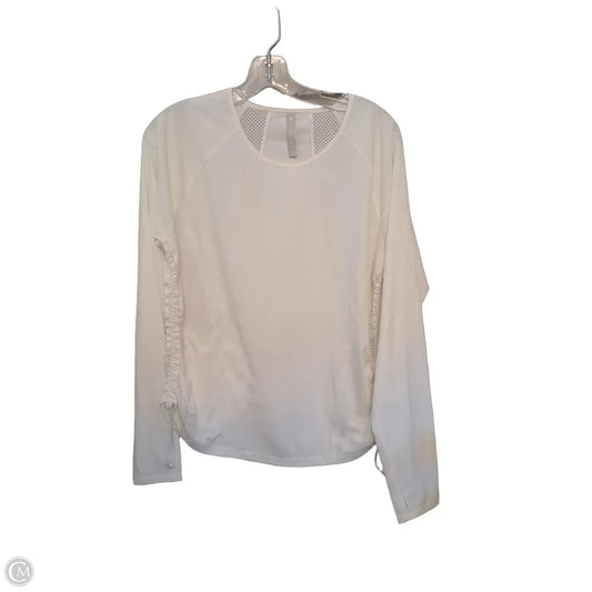 Athletic Top Long Sleeve Crewneck By Athleta In White, Size: L