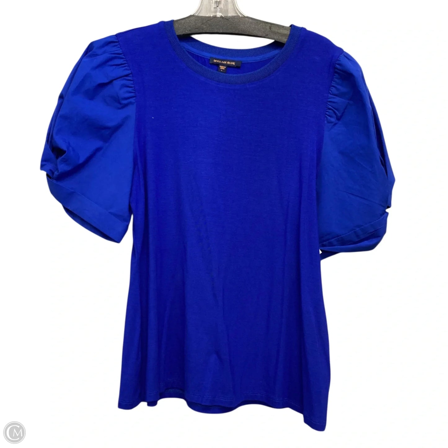 Top Short Sleeve Basic By Skies Are Blue In Blue, Size: L