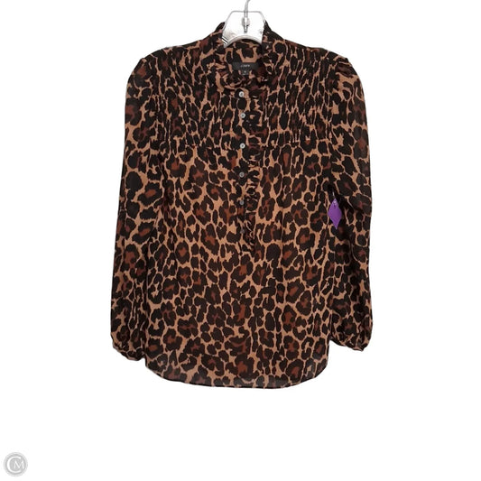 Top Long Sleeve By J. Crew In Animal Print, Size: S