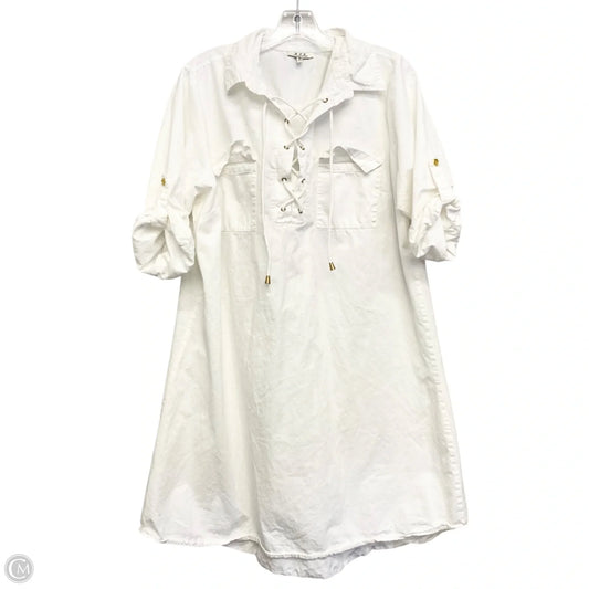 Dress Casual Midi By Mph In White, Size: 1x