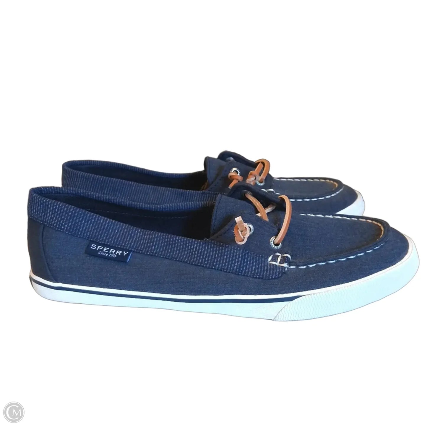 Shoes Flats By Sperry In Blue & White, Size: 9