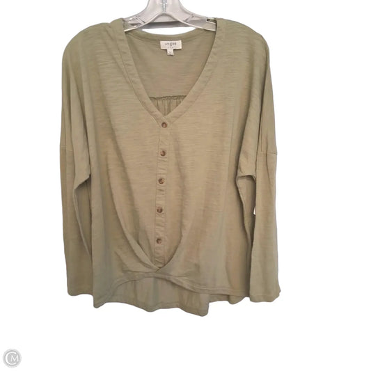 Top Long Sleeve Basic By Umgee In Green, Size: L