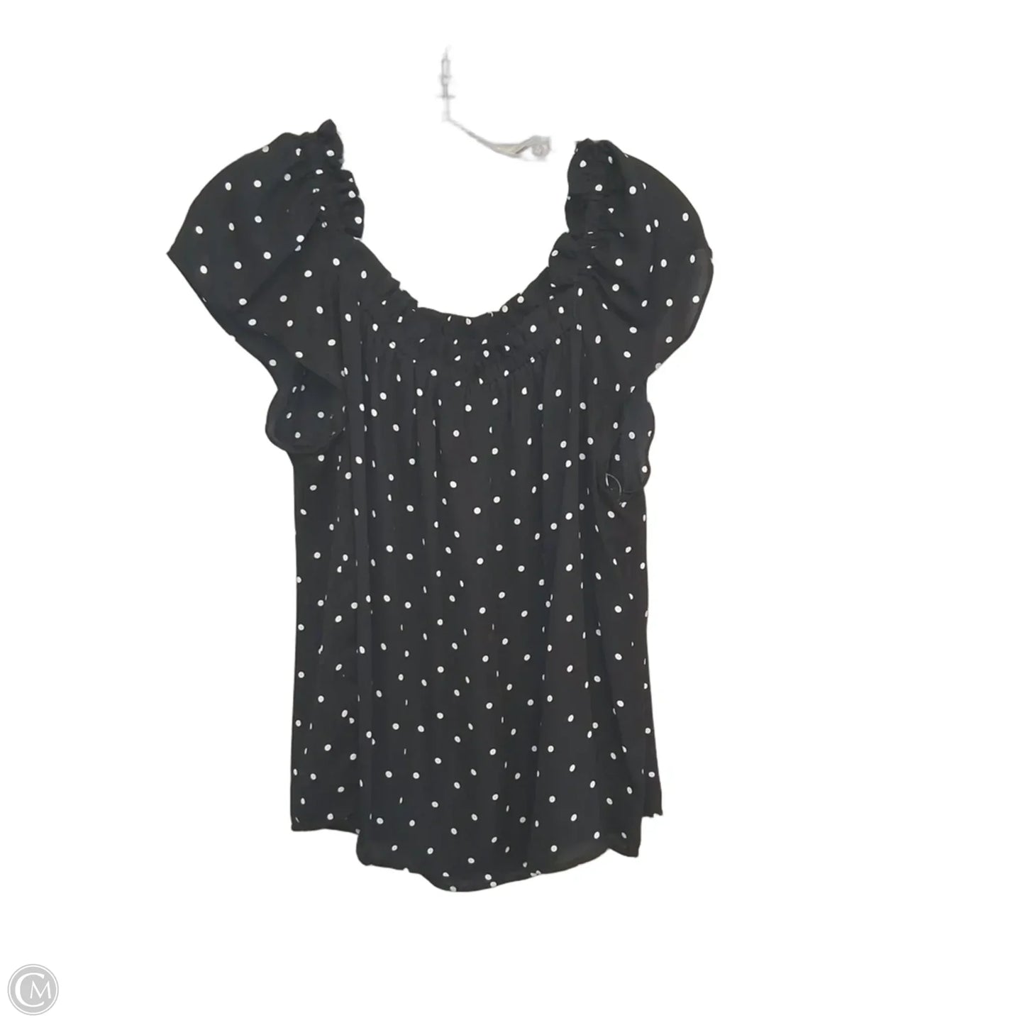 Top Short Sleeve By Cece In Polkadot Pattern, Size: L