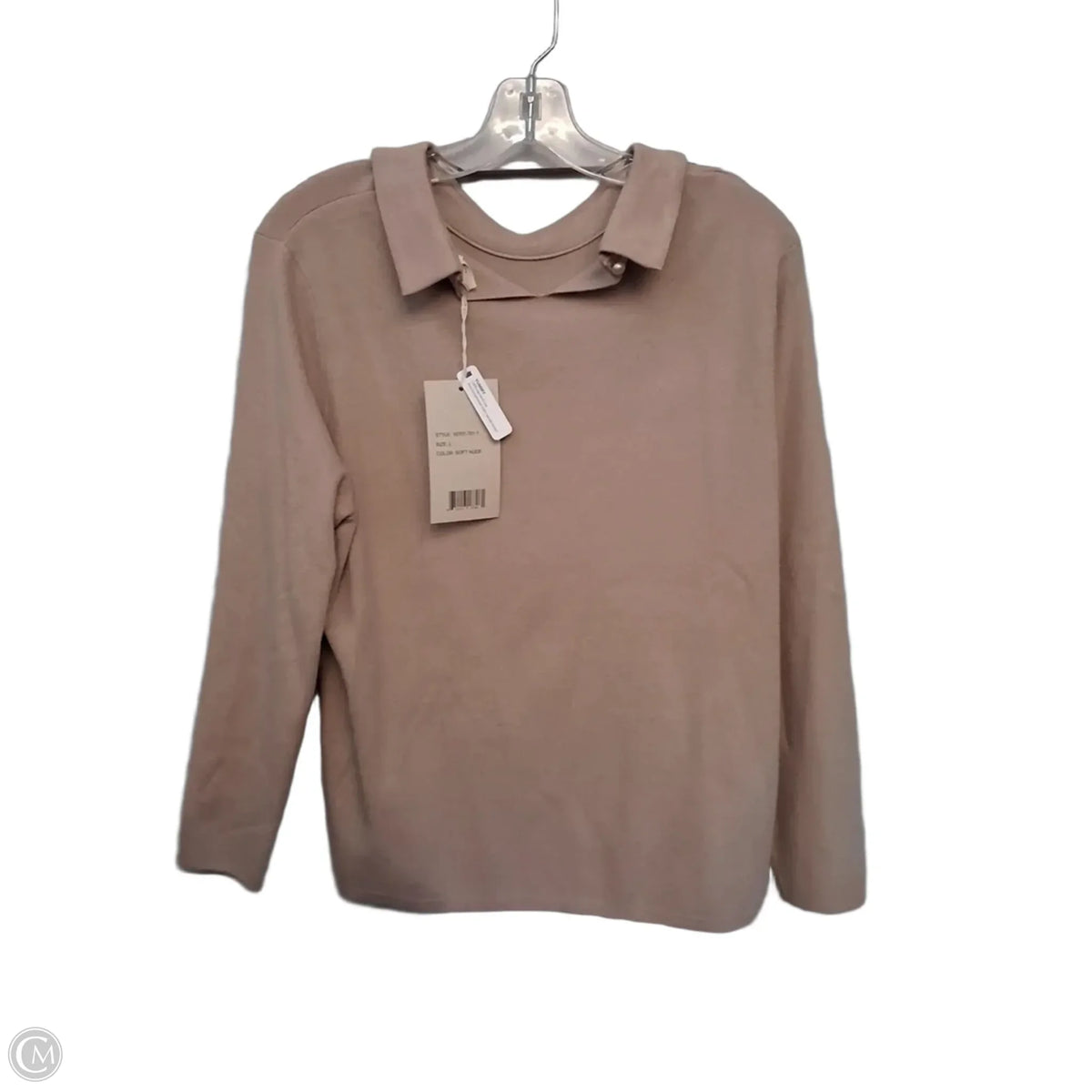 Top Long Sleeve in Beige, Size: L