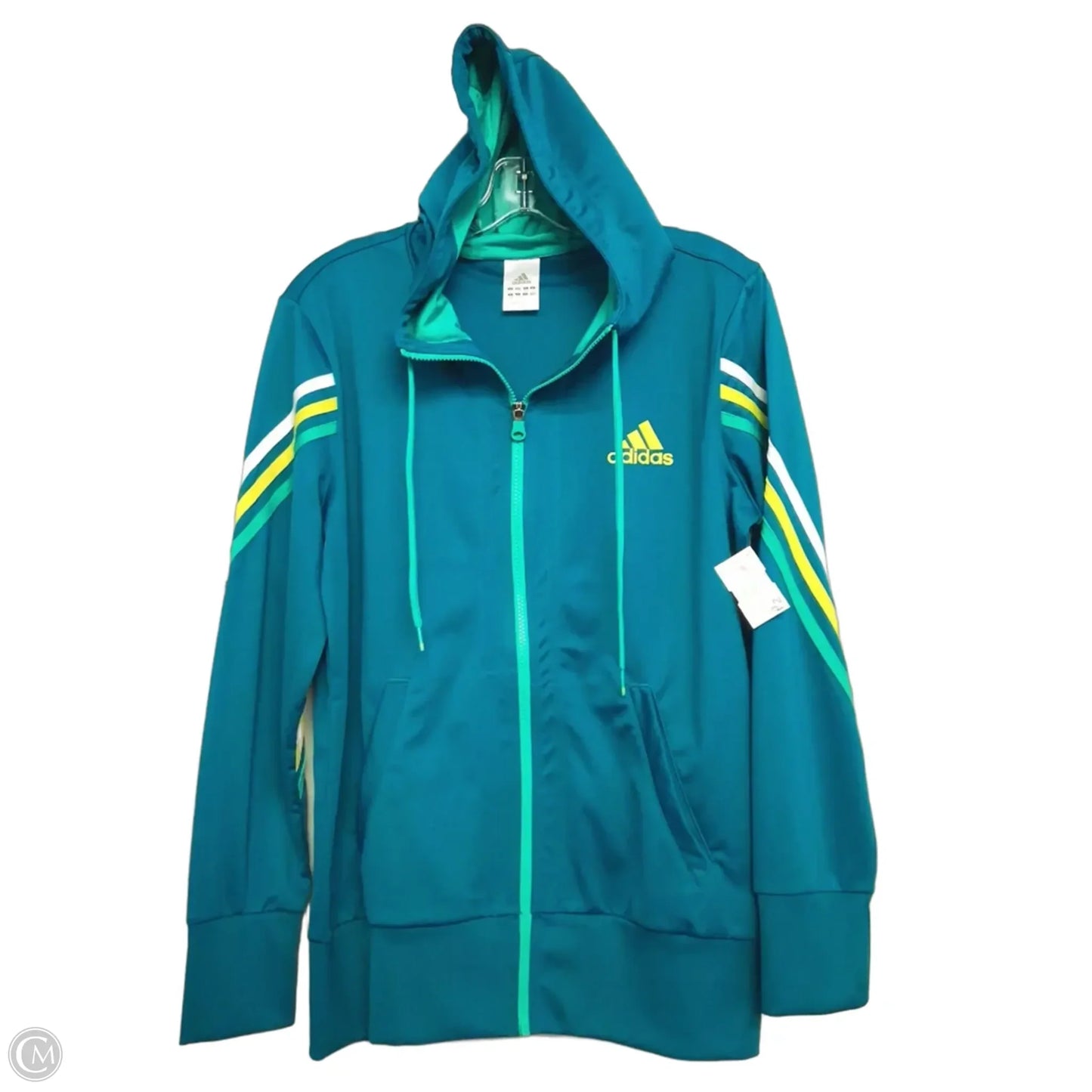 Athletic Jacket By Adidas In Green, Size: L