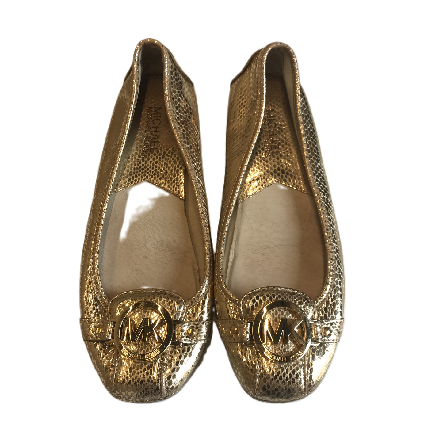 Gold Shoes Designer By Michael Kors, Size: 8