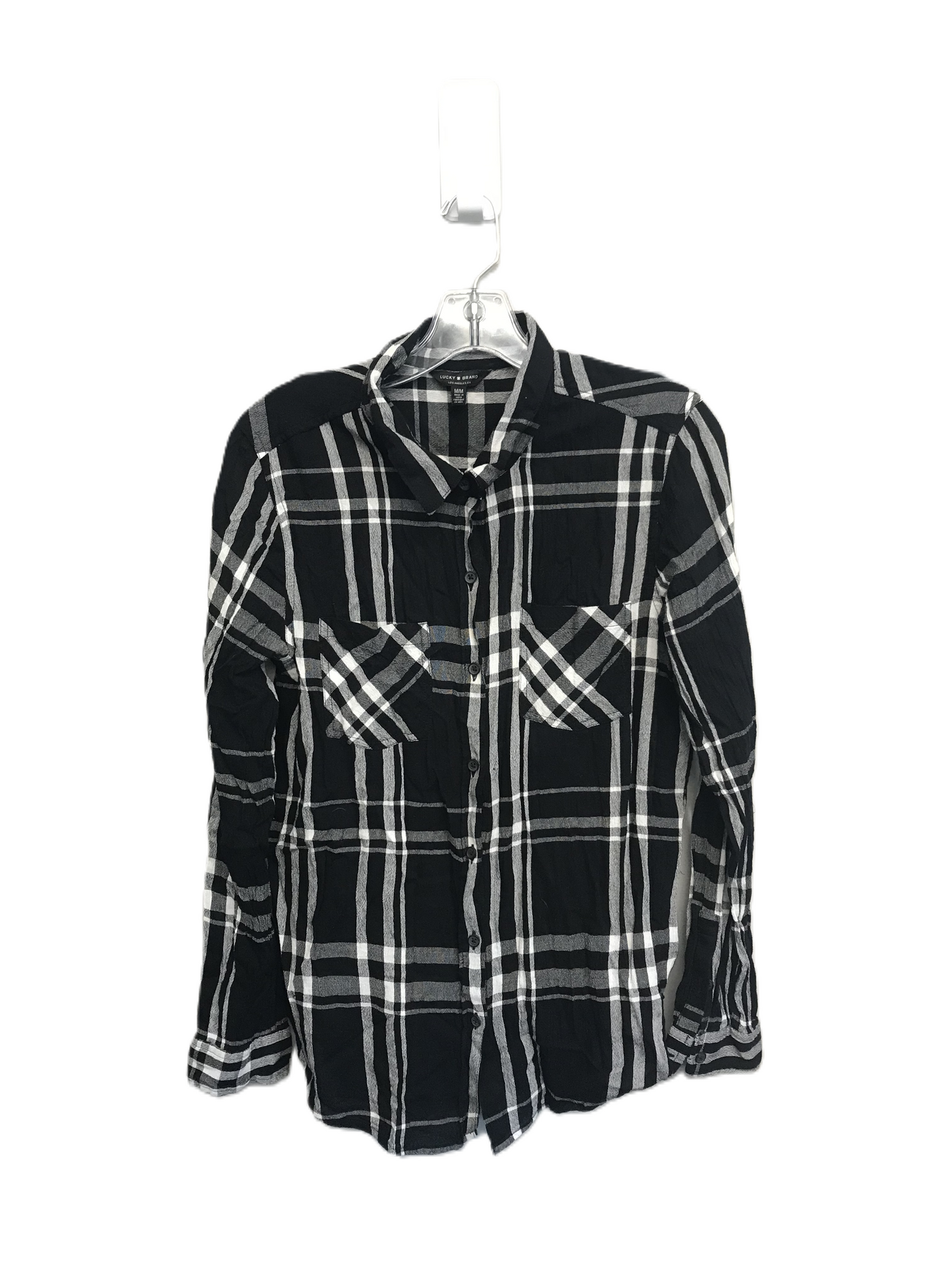 Plaid Pattern Top Long Sleeve By Lucky Brand, Size: M