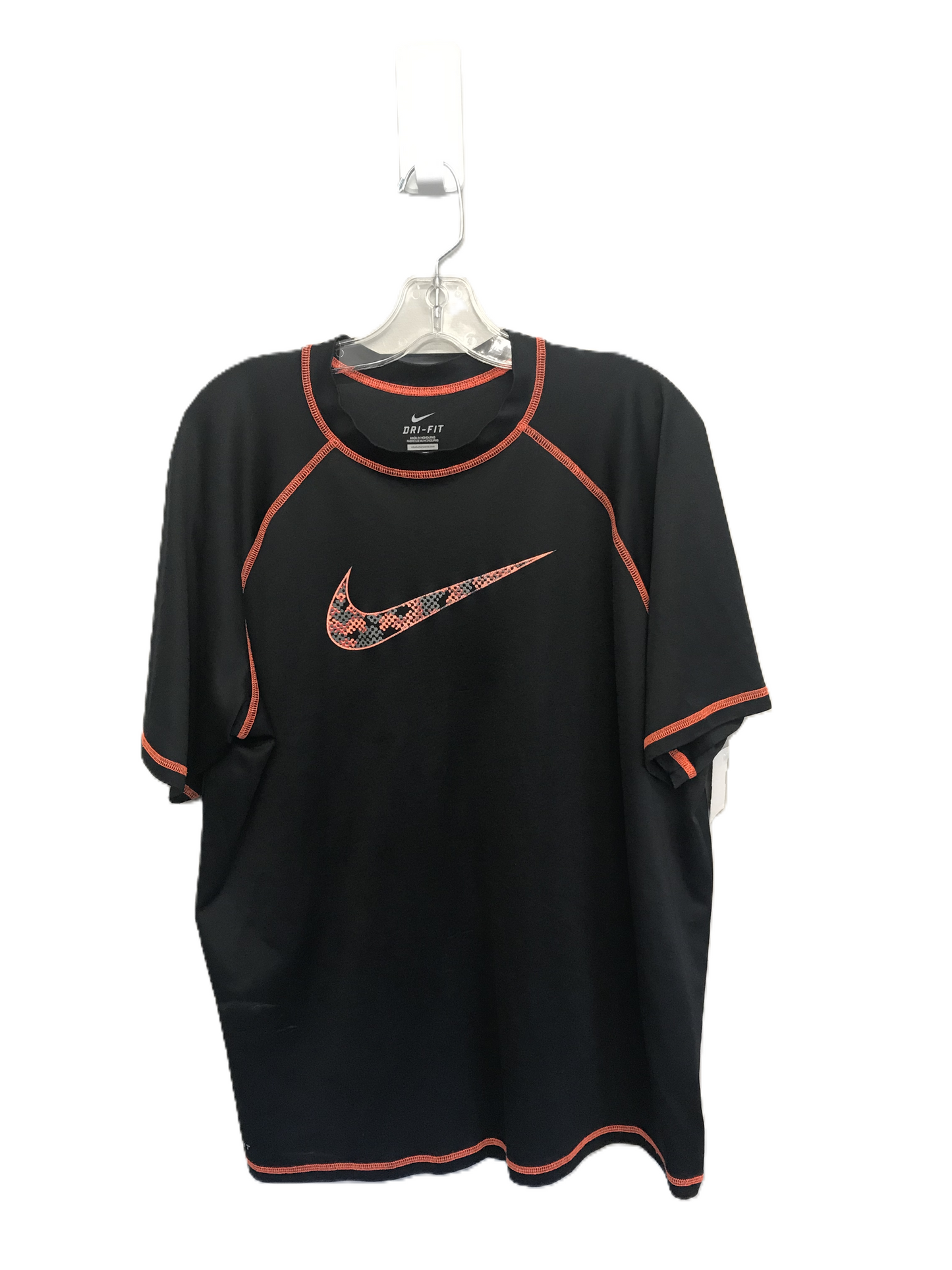 Black & Orange Athletic Top Short Sleeve By Nike Apparel, Size: 1x