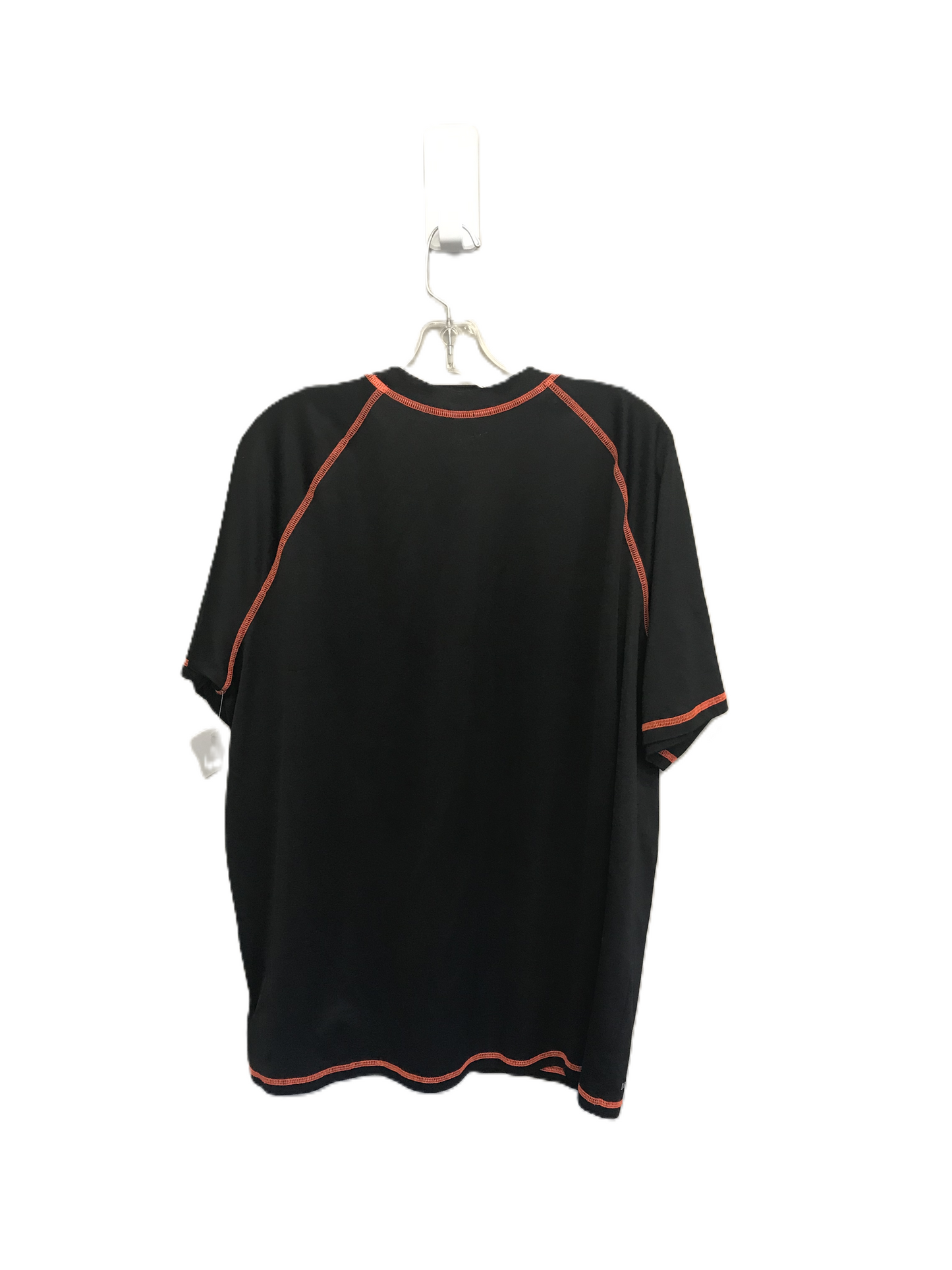 Black & Orange Athletic Top Short Sleeve By Nike Apparel, Size: 1x