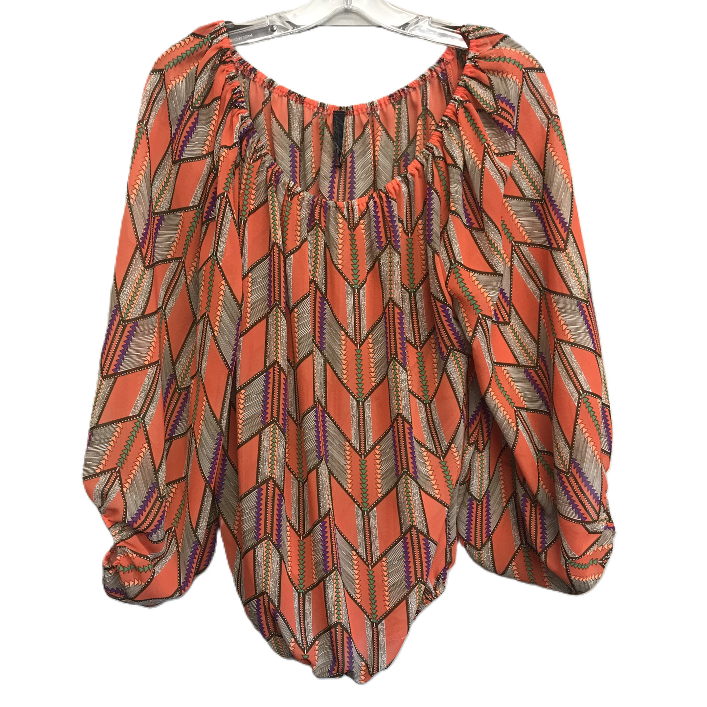 Multi-colored Top Long Sleeve By Ariella, Size: L