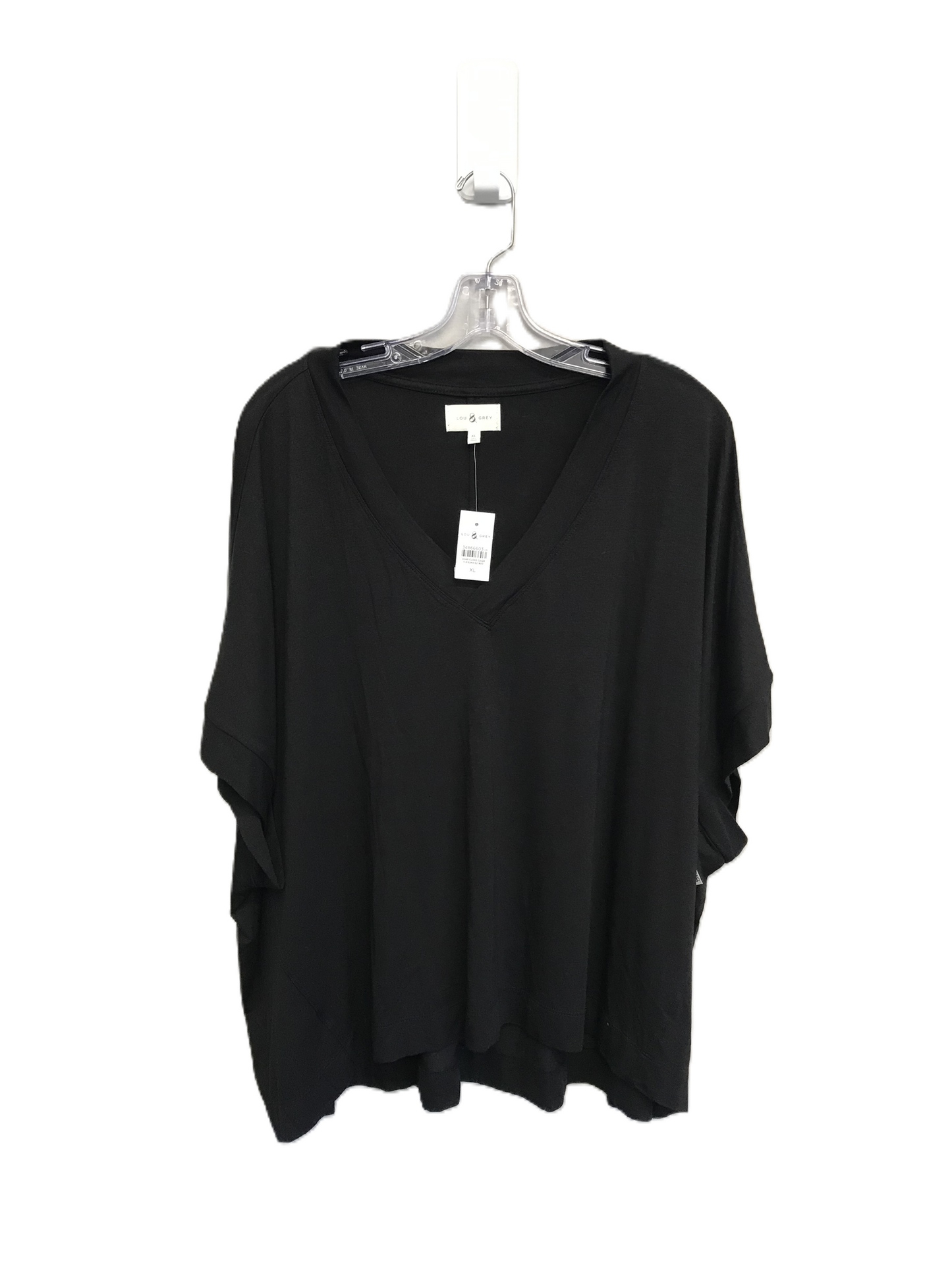 Black Top Short Sleeve Basic By Lou And Grey, Size: Xl