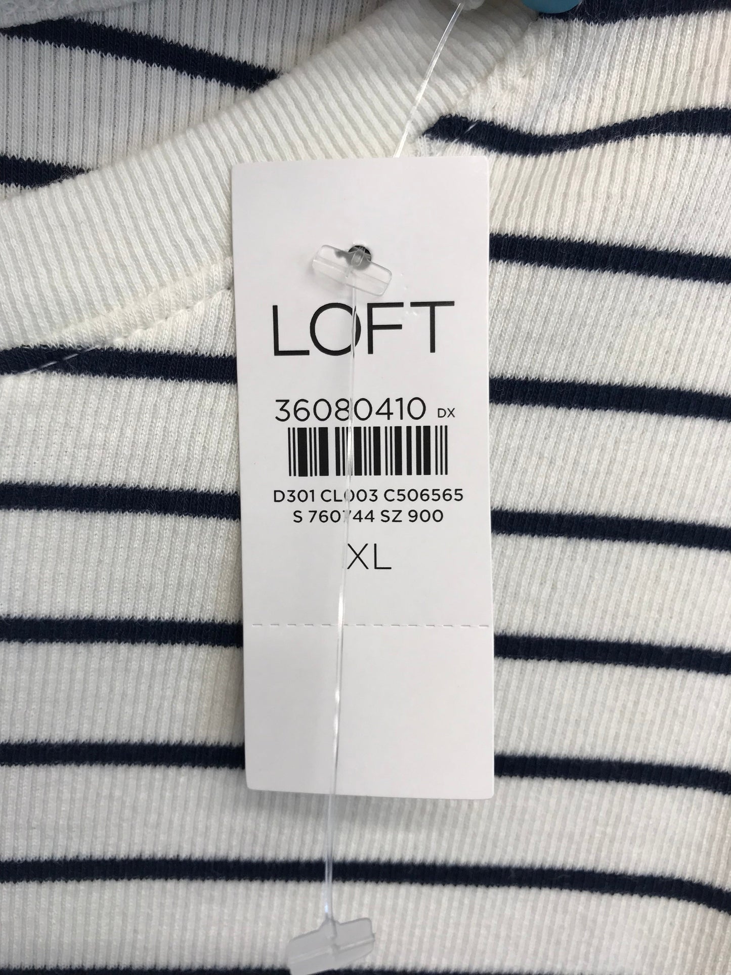 Striped Pattern Top Short Sleeve By Loft, Size: Xl