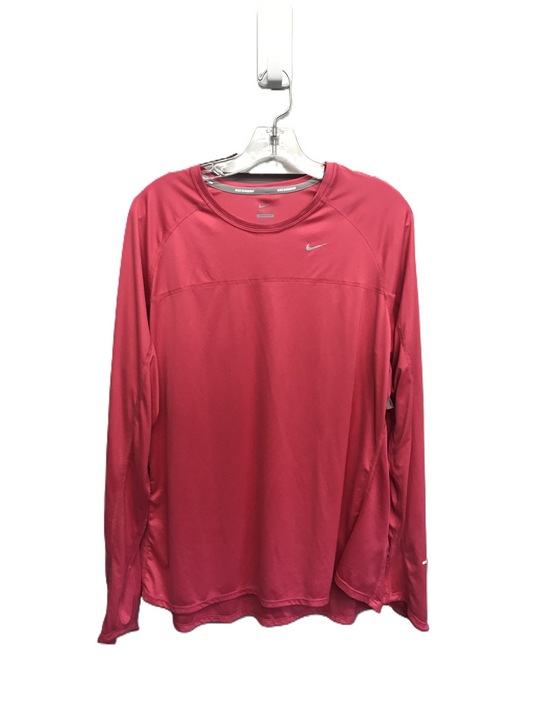 Pink Athletic Top Long Sleeve Crewneck By Nike Apparel, Size: 2x