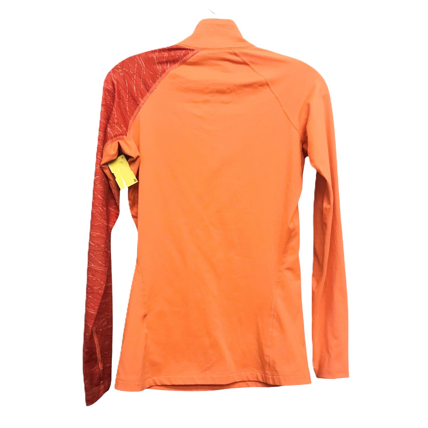 Athletic Top Long Sleeve Collar By Nike Apparel In Orange, Size: S