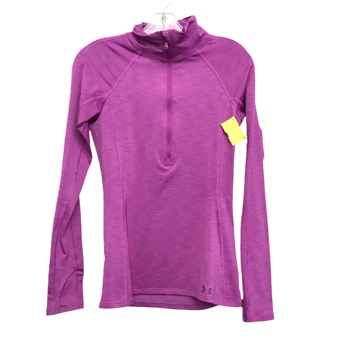 Athletic Top Long Sleeve Collar By Under Armour In Purple, Size: Xs