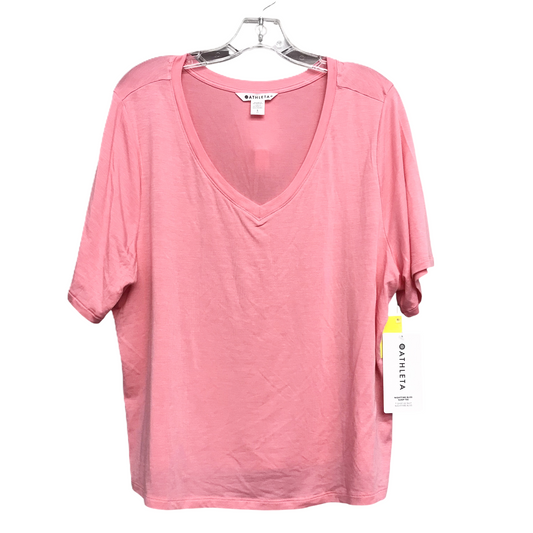 Athletic Top Short Sleeve By Athleta In Peach, Size: L