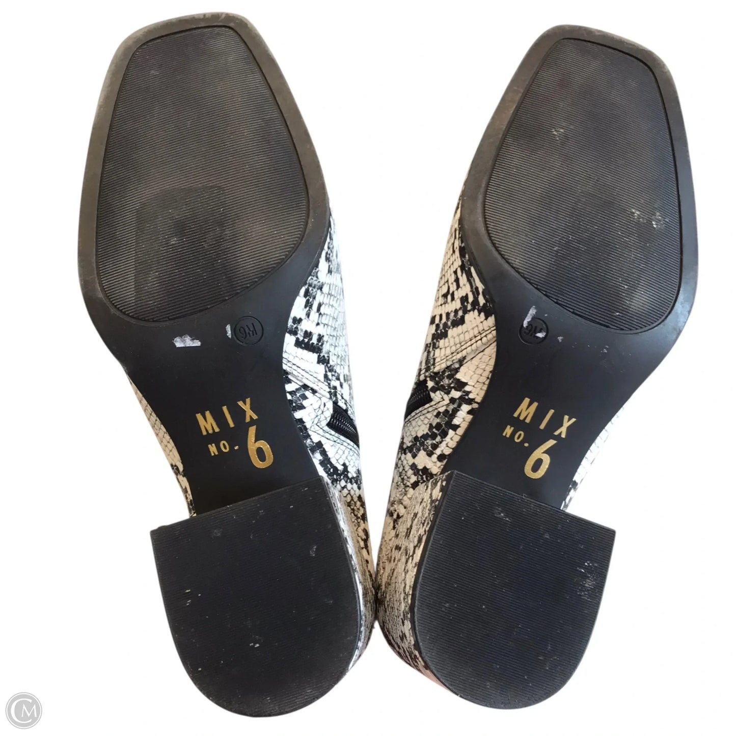 Boots Ankle Heels By Mix No 6 In Snakeskin Print, Size: 9
