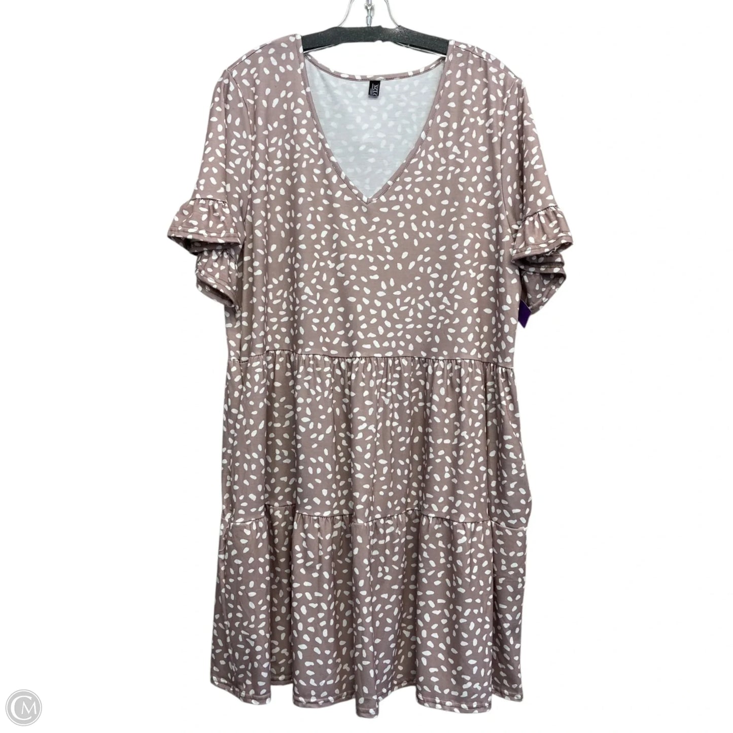 Dress Casual Short By NCLook In Tan & White, Size: 2x