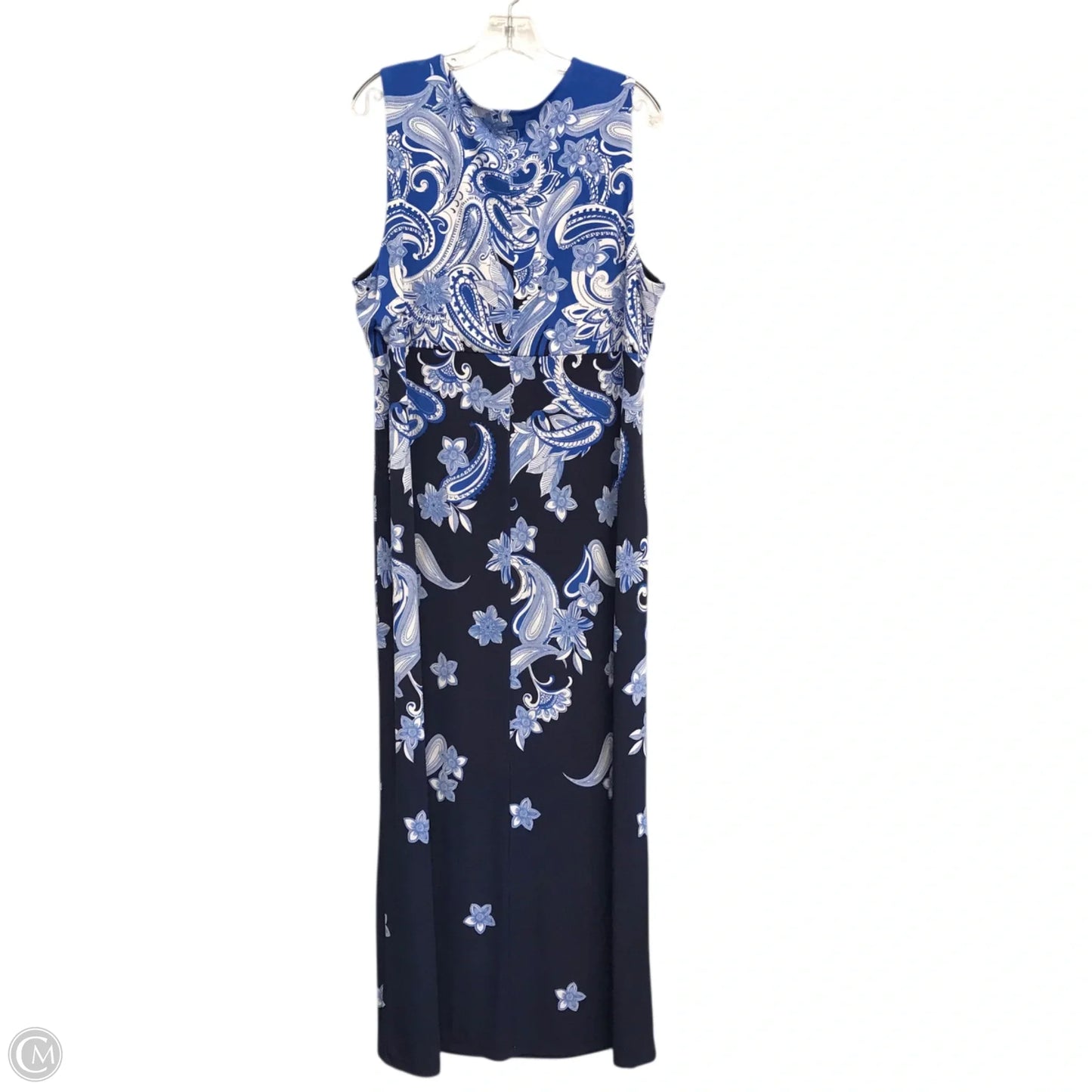 Dress Casual Maxi By Roz And Ali In Blue & White, Size: 2x