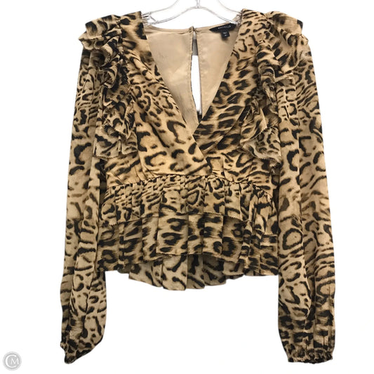 Top Long Sleeve By Express In Animal Print, Size: Xs