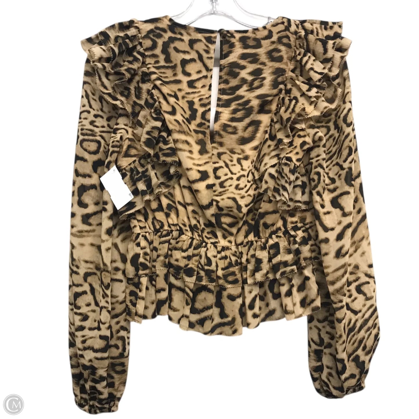 Top Long Sleeve By Express In Animal Print, Size: Xs