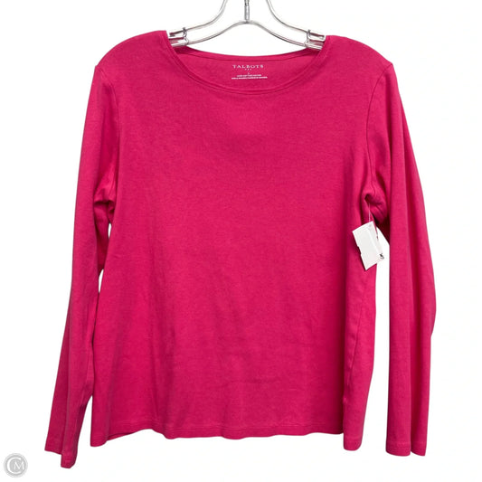Top Long Sleeve Basic By Talbots In Pink, Size: L