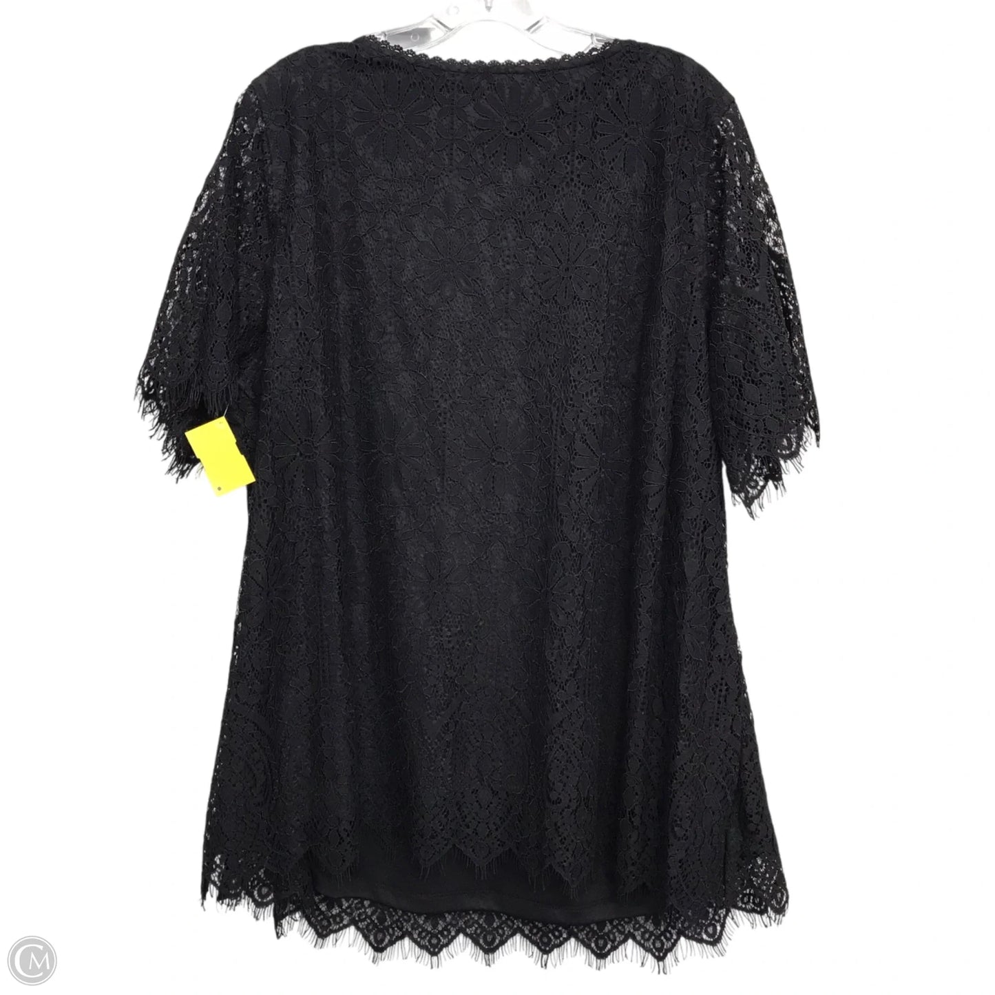 Top Short Sleeve By Isaac Mizrahi Live Qvc In Black, Size: 2x