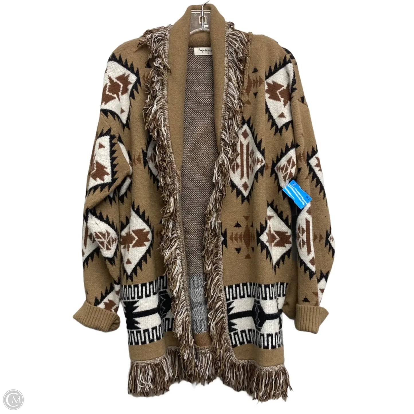 Cardigan By Impressions In Tan, Size: S