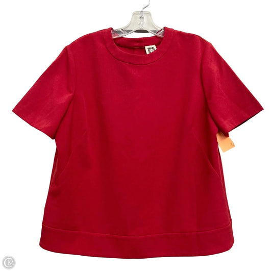 Top Short Sleeve By Anne Klein In Red, Size: L