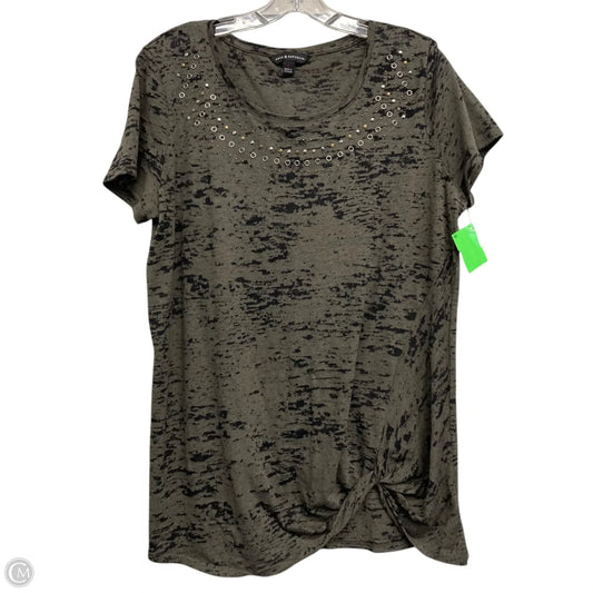 Top Short Sleeve By Rock And Republic In Black & Grey, Size: L