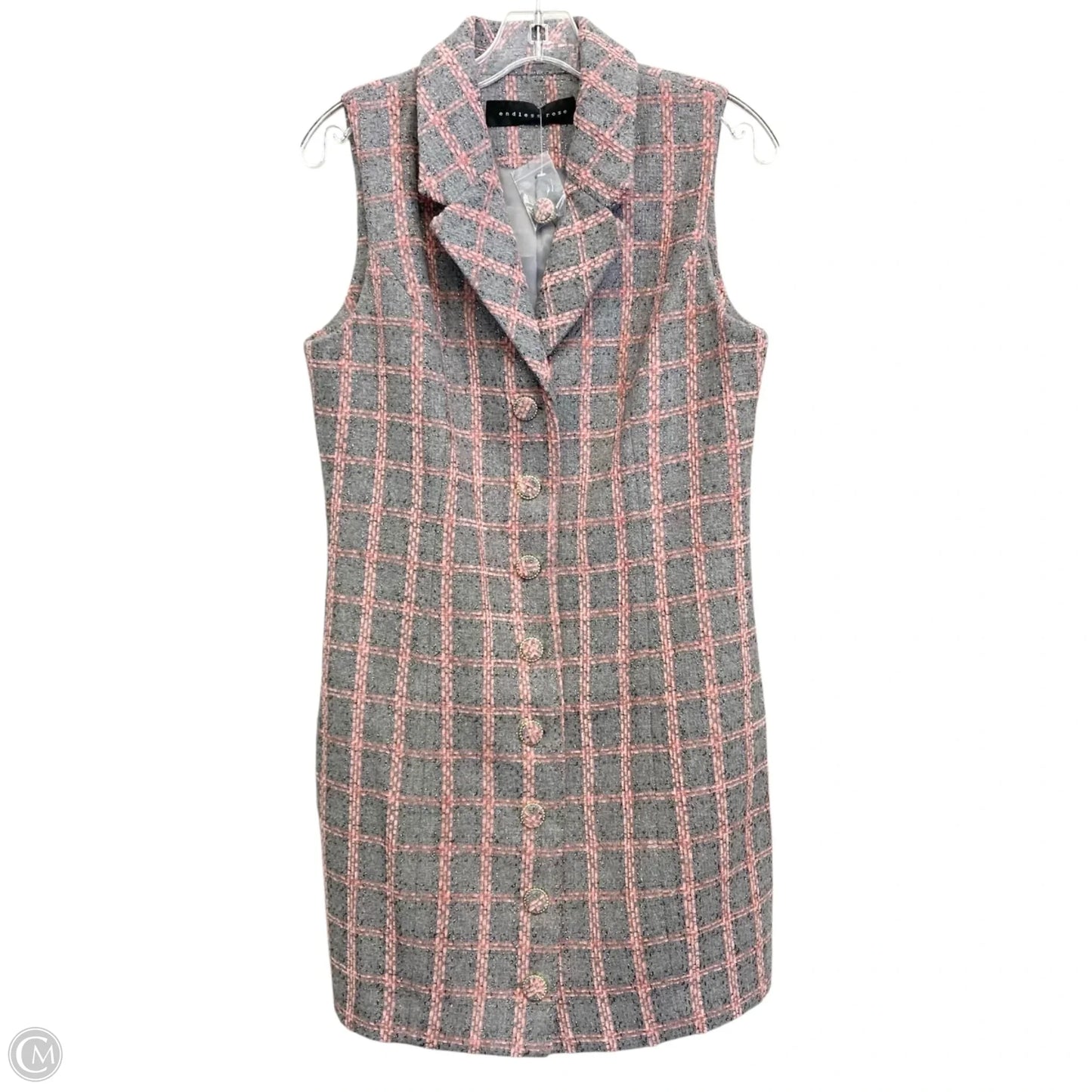 Dress Casual Short By Endless Rose In Plaid Pattern, Size: M