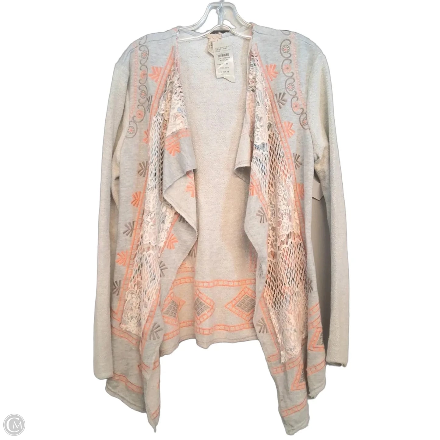 Cardigan By Bke In Grey & Orange, Size: M