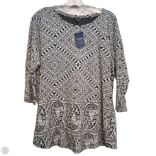 Top Long Sleeve By Lucky Brand In Black & White, Size: 1x