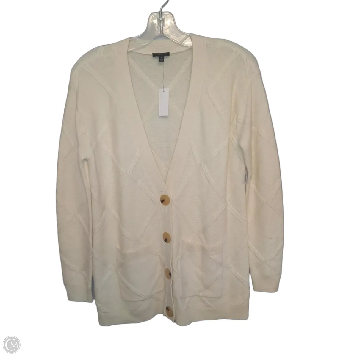 Sweater Cardigan By Talbots In Cream, Size: S