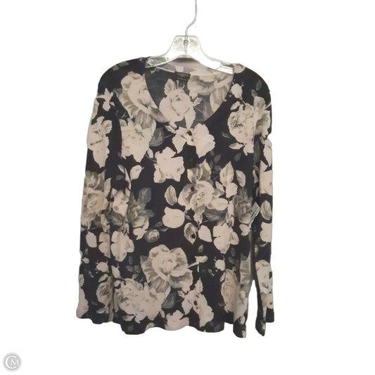 Sweater By Talbots In Floral Print, Size: 2x