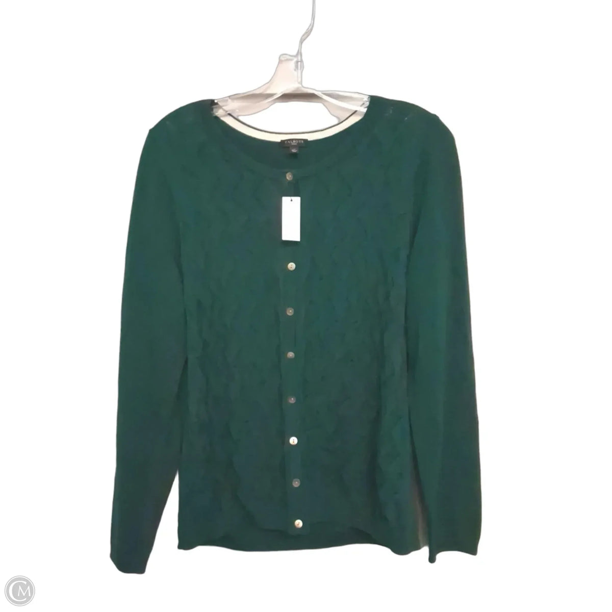 Sweater Cardigan By Talbots In Green, Size: 1x